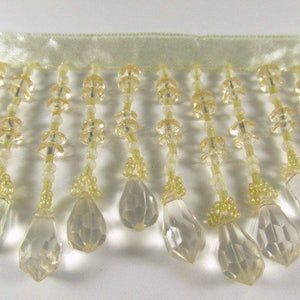 Beige Gold Graduated 2.75 Medium Teardrop Beaded Fringe Decorator Beaded Trim image 2