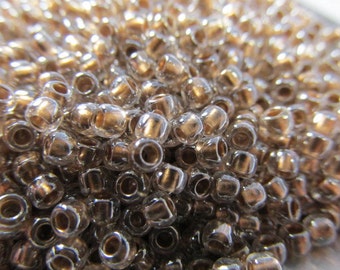 Crystal Gold Lined 8.0 Czech Glass Toho Seed Beads (10 grams) jewelry making beads