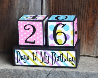 Birthday Countdown Advent blocks