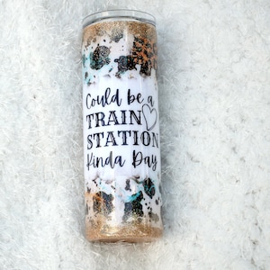 Yellowstone Inspired Glitter Epoxy Tumbler: Personalized 20 oz Skinny Tumbler