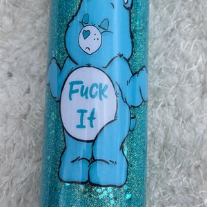 Swear Bear Glitter Tumbler 20 oz. Skinny Tumbler, Personalized Tumbler image 4