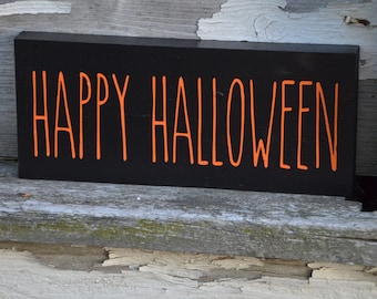 Halloween Wood Block Sign