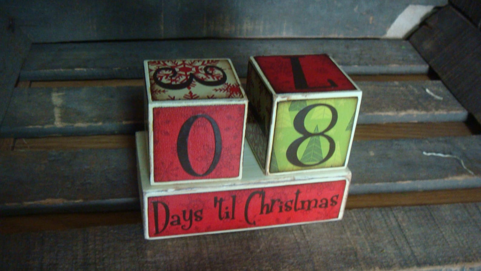 Christmas Countdown Advent Blocks Etsy