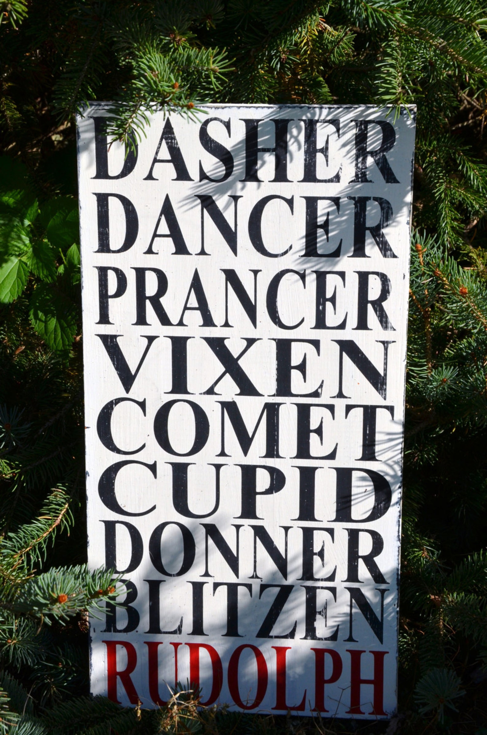 Reindeer Christmas Sign Etsy