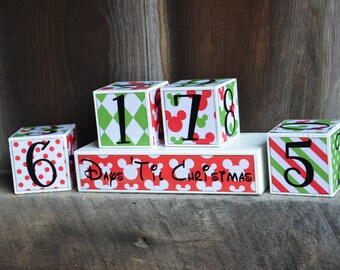 Christmas Countdown Blocks | Etsy