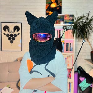 Balaclava Cat, ski helmet, balaclava helmet, Balaclava mask, Ski mask balaclava, Handmade Ski Helmet Cover, Breathable Knit Balaclava