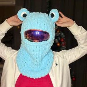 Balaclava Frog, ski helmet, balaclava helmet, Balaclava mask, Ski mask balaclava, Handmade Ski Helmet Cover, Knit Balaclava