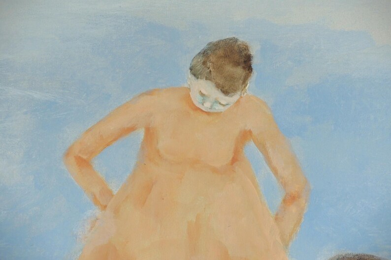 Woman art printfigure of girls sisters wall artwomen friends portrait in landscapewomen figurative wall art Three