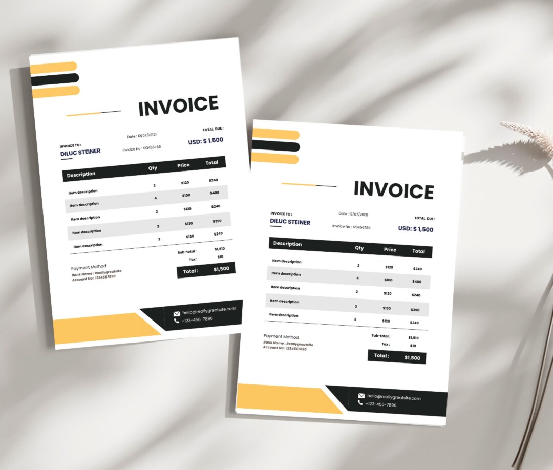 Canva Invoice Template: Editable Small Business Tracker (digital ...