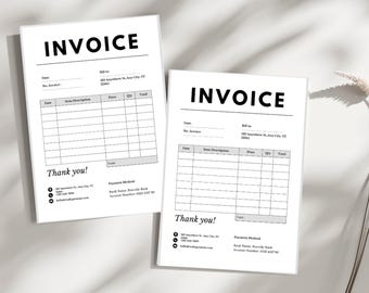 Editable Invoice Template: Modern Small Business Form (Canva, Instant Download)