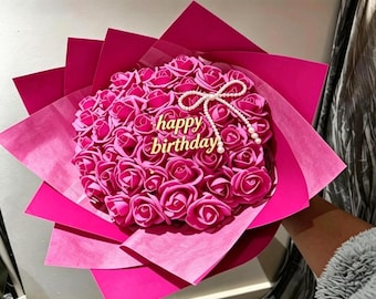Happy birthday pink flower bouquets