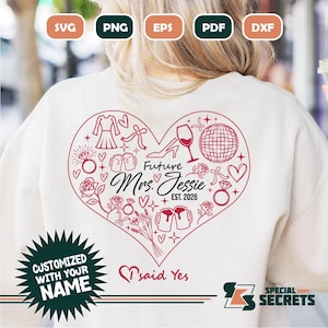 Fichier Svg personnalisé future épouse nuptiale de douche, fiançailles Svg, future mariée Svg, Svg personnalisé épouse mariée, Cricut, sublimation, Png Eps