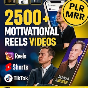 Videobundel motiverende rollen voor TikTok, Instagram YouTube Shorts | Sjablonen voor virale zakelijke inspiratie | PLR en MRR inbegrepen