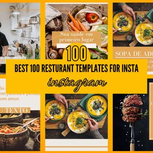 Canva Restaurant Social Media Templates | Instagram Templates for Restaurants | Feed Stories  Highlights Design | Restaurant Branding Kit