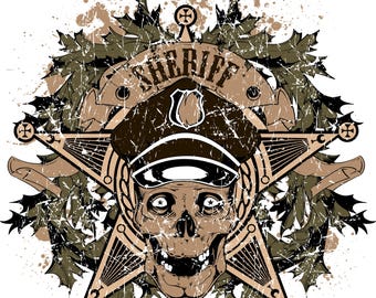 Ghost Rider Skull PNG & JPG: Gothic Horror T-Shirt Designs (Digital Download)