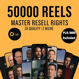 50,000 Instagram Reels Bundle | Master Resell Rights & PLR Included | Viral Social Media Video Pack for TikTok, YouTube Shorts, Reels