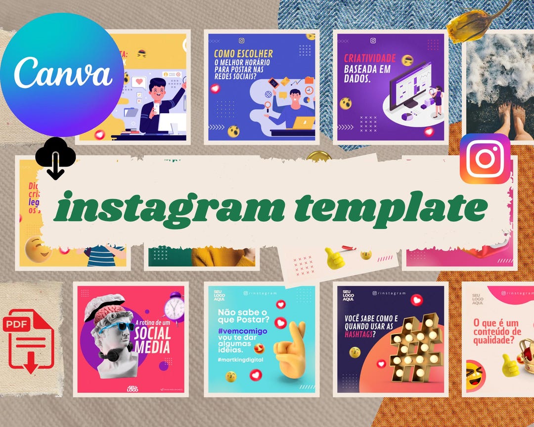 Editable Instagram Post & Story Templates: Canva Design (digital ...