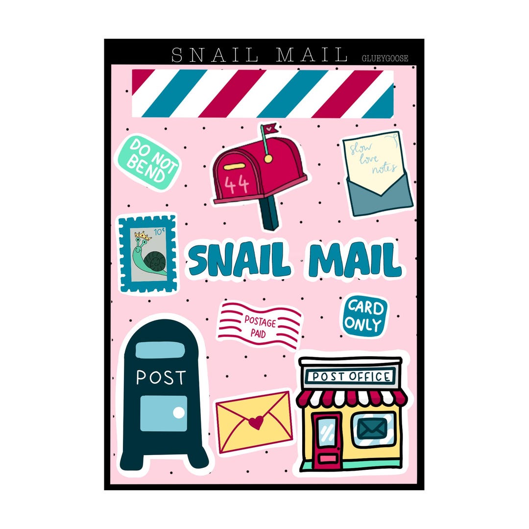 Mail Sticker Snail Mail Sticker Sheet | A6 Gloss Kiss-cut Stickers - Etsy