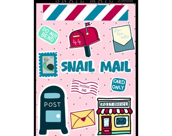 Hoja de pegatinas para correo postal / Pegatinas troqueladas brillantes A6
