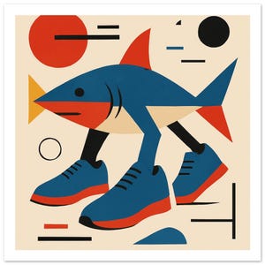 Dynamic Geometric Abstract Art Poster - Tralalero Tralala
