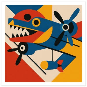 Póster de arte abstracto geométrico dinámico - Bombardino Crocodilo
