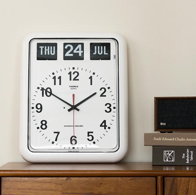 Timeless Elegance: TWEMCO BQ-12A White Calendar Wall Clock - Etsy