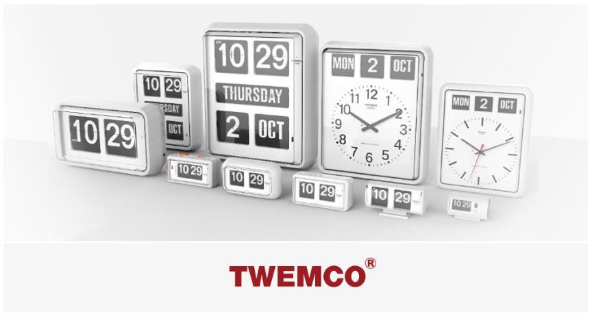 TWEMCO BQ-38 White Wall/desk Clock With Perpetual Calendar, Retro