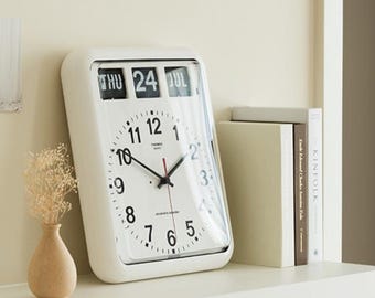 Timeless Elegance: TWEMCO BQ-12A White Calendar Wall Clock - Etsy
