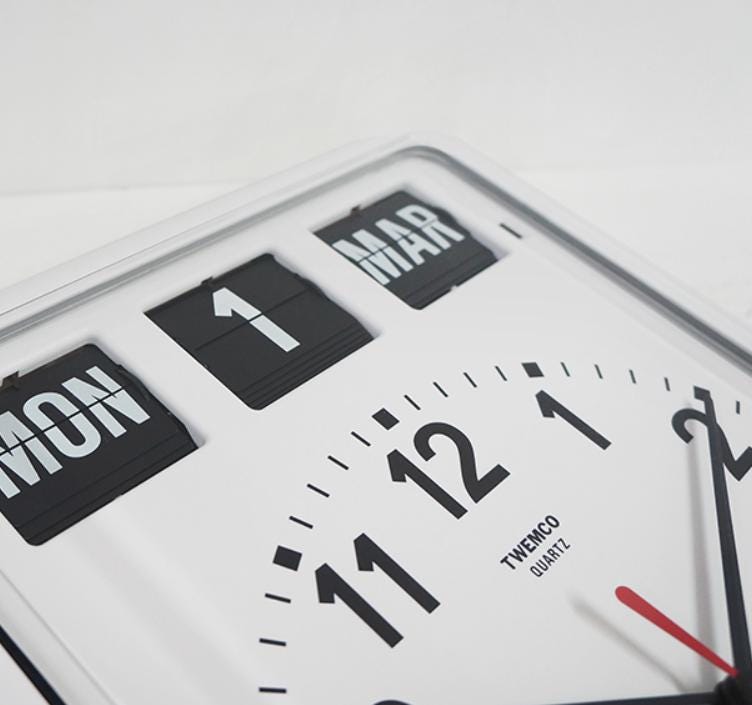 Timeless Elegance: TWEMCO BQ-12A White Calendar Wall Clock - Etsy