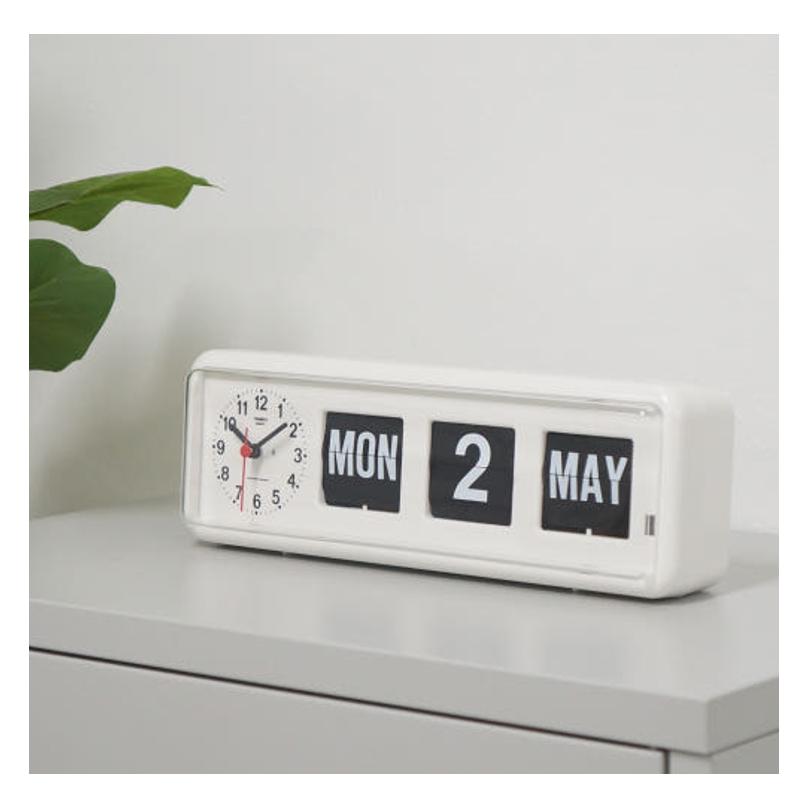 TWEMCO BQ-38 White Wall/desk Clock With Perpetual Calendar, Retro TWEMCO BQ-38 White Wall/desk Clock With Perpetual Calendar, Retro