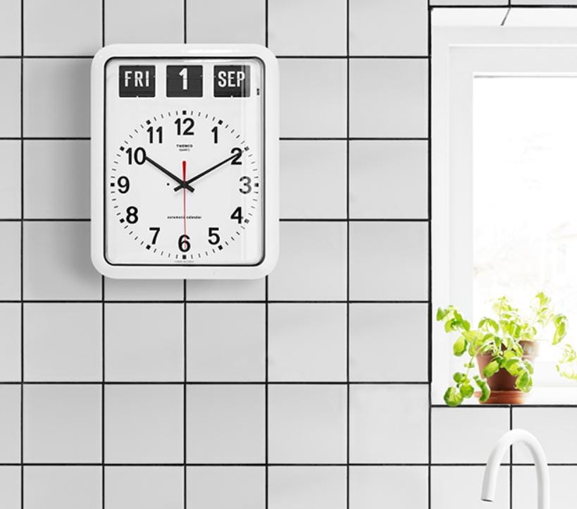 Timeless Elegance: TWEMCO BQ-12A White Calendar Wall Clock - Etsy