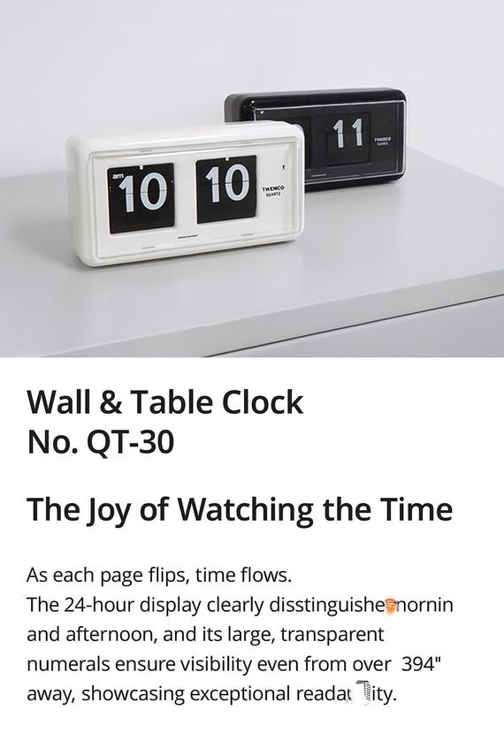 TWEMCO QT-30 : the Ultimate Retro Flip Clock for Desk & Wall Use