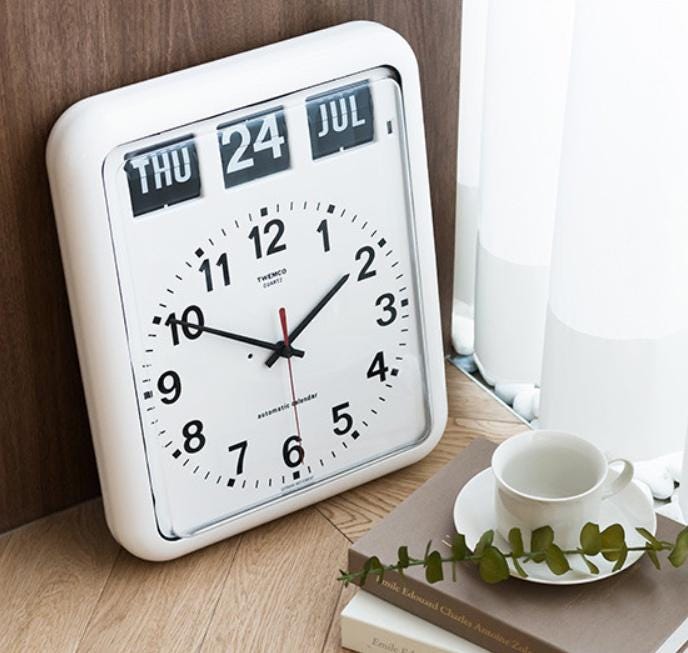 Timeless Elegance: TWEMCO BQ-12A White Calendar Wall Clock - Etsy