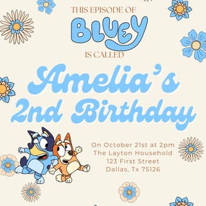 Bluey Birthday Invitation - Template