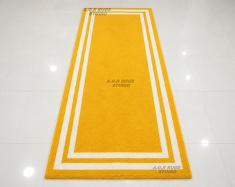 Hand Tufted Vibrant Hallway Runner Rug, Modern Long Area Runner Carpet Rug.