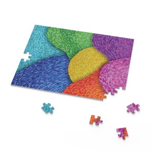 Colorful Spiral Jigsaw Puzzle: Modern Art, Family Game Night