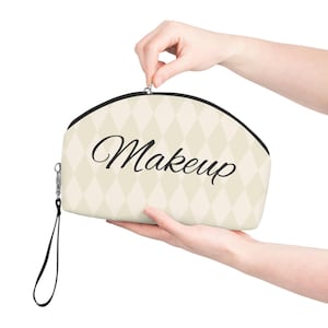 PU Leather Makeup Bag: Travel Cosmetic Organizer with Removable Strap