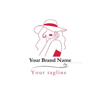 Logo élégant Lady Hat : image de marque minimaliste de boutique de mode