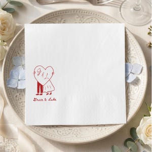 Personalized Couple Wedding PNG, Custom Heart Cocktail Napkin Design, Romantic Love Digital Download, Engagement Party Clipart
