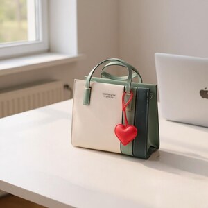 Preciosa bolsita de piel sintética con forma de corazón en 3D: perfecta para llaves, teléfonos, manualidades y proyectos de cartera. Un accesorio divertido para regalos e ideas hechas a mano.