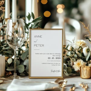 Minimalist Hochzeitseinladung Vorlage | Moderne elegante Hochzeitseinladung | Bearbeitbarer digitaler Download | Sofort bedruckbar | Schlichtes Design