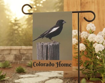 Bandera de jardín y casa, ave estatal de Colorado, alondra