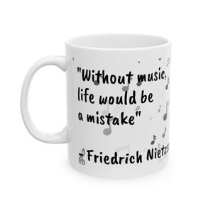 Friedrich Nietzsche Inspirational Quote Ceramic Mug, Philosophy, Motivational Coffee Cup, Gift for Thinkers, 11oz, 15oz