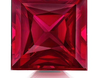 Princess Cut Red Ruby Loose Red Lab Grown Faceted Ruby AAA July Birthstone For Jewelry Making Excellent cut for jewelry