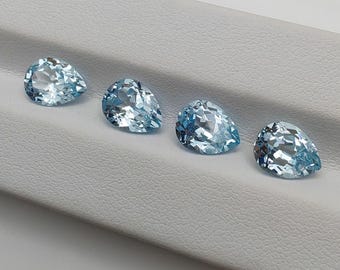 Aquamarine Pear cut Lab Grown Loose Aquamarine Gemstone For Jewelry Making March Birthstone Excellent cut
