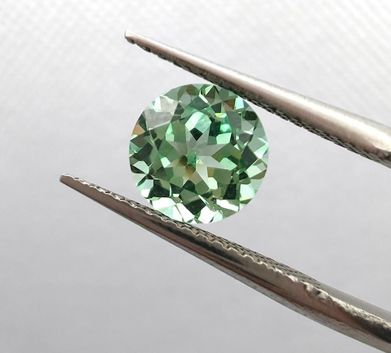 Green Sapphire Round cut Lab Grown Sapphire AAA For Jewelry Making Excellent cut for women jewelry making September Birthstone