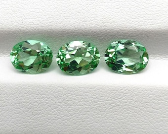 Green Sapphire Oval cut Lab Grown Loose Green Sapphire Gemstone For Jewelry Making Excellent cut September Birthstone