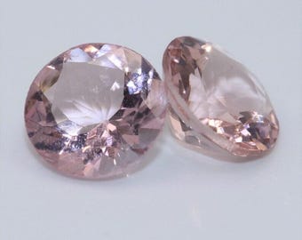 Lab Grown Morganite Gemstone | Peach Pink Round Cut Stone | Loose Morganite for Engagement Ring | Ethical Gemstone for Jewelry Making