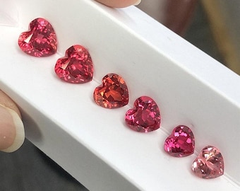 Heart Cut Padparascha Sapphire Loose Sapphire Lab Grown Faceted September Birthstone For Jewelry Making Excellent cut for jewelry