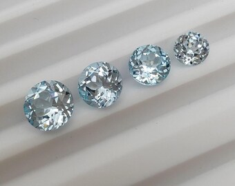 Aquamarine Round cut Loose Lab Grown Aquamarine AAA For Jewelry Making Excellent cut March Birthstone